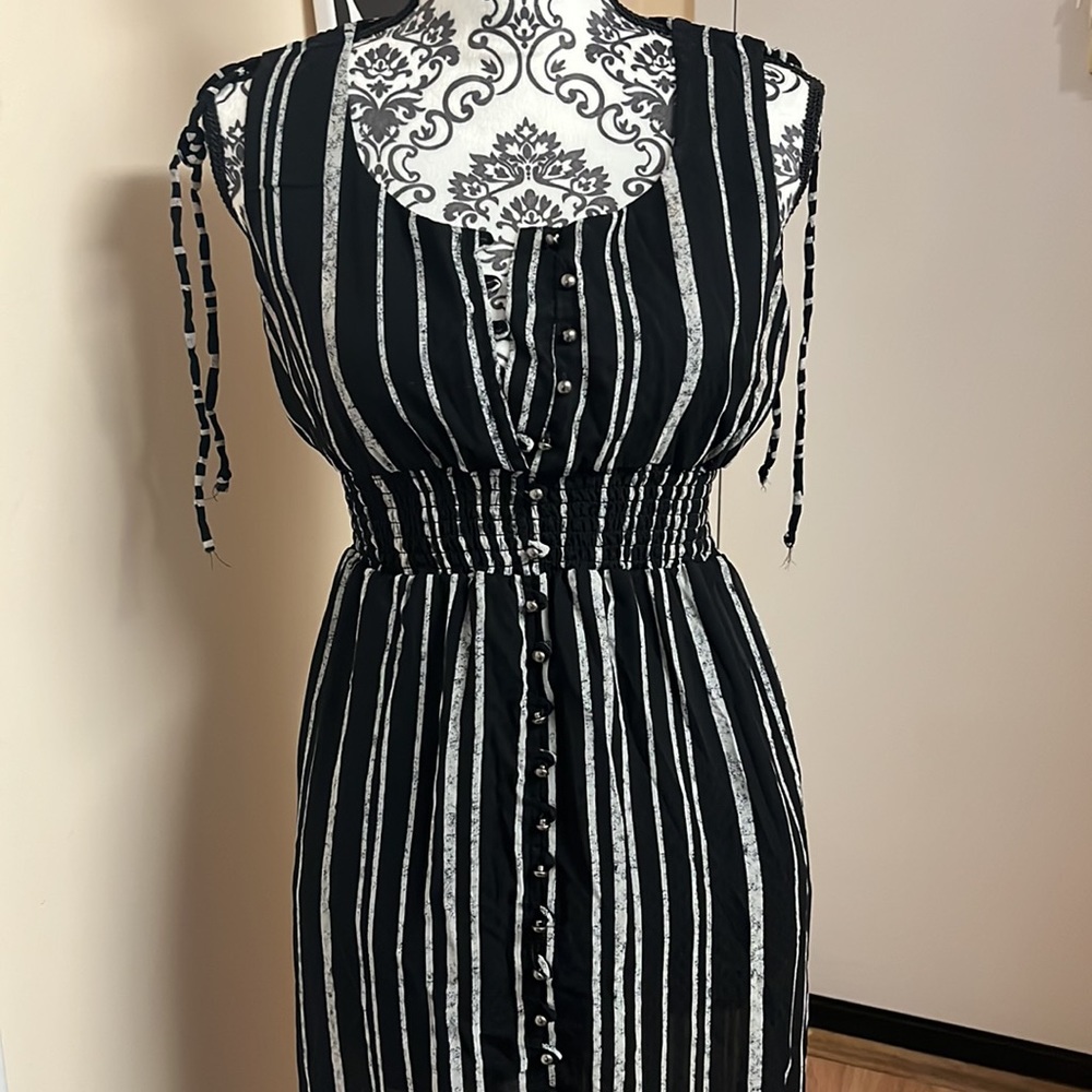 Striped dress black and grey size S. - Picture 3 of 6